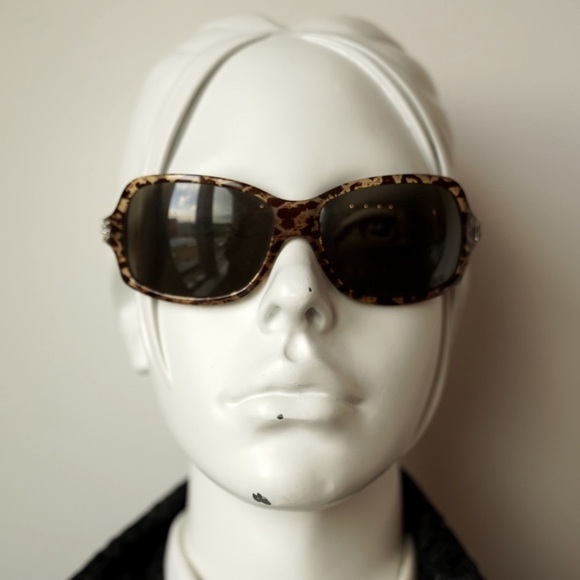 Y2K 😎 D&G Dolce & Gabbana Brown Tortoise Sunglasses with crystals - Picture 4 of 10